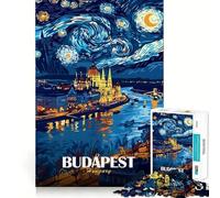 Jigsaw Puzzle 1000 Piece for Adults Budapest Hungary Starry Night Art Sharp Cut Craft Focus Game Gift Idle Time Game Xmas Scene Art (38x26cm)