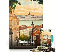 Jigsaw Puzzle 1000 Piece for Adults Budapest, Hungary Travel Poster Sharp Cut Craft Focus Game Gift Idle Time Game Xmas Scene Art (38x26cm)