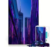 Jigsaw Puzzle 1000 Piece for Adults Building Purple City Sharp Cut Craft Focus Game Gift Idle Time Game Xmas Scene Art (38x52cm)
