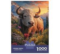 Jigsaw Puzzle 1000 Piece for Adults Bull in Blossoms Mountain Majesty Puzzle for Adults Hands-on Game Improve Memory Stress Reduction Gifts 70x50cm/1000pcs