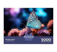 Jigsaw Puzzle 1000 Piece for Adults Butterfly on Pink Flower Jigsaw for Adults Fun Games Analysis And Logic Deal As Gifts for The Whole Family 52x38cm/1000pcs