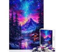 Jigsaw Puzzle 1000 Piece for Adults Cabin Under Starry Sky Impossible Game Learning Educational DIY Toys Artists' Collection, Fine Arts (52X38cm)