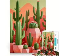 Jigsaw Puzzle 1000 Piece for Adults Cactus Plants of Different Sharp Cut Craft Focus Game Gift Idle Time Game Xmas Scene Art (38x26cm)
