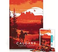 Jigsaw Puzzle 1000 Piece for Adults Calgary Stampede Alberta Sharp Cut Craft Focus Game Gift Idle Time Game Xmas Scene Art (38x26cm)
