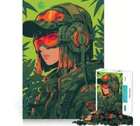 Jigsaw Puzzle 1000 Piece for Adults Camouflaged Anime Girl Sharp Cut Craft Focus Game Gift Idle Time Game Xmas Scene Art (38x52cm)