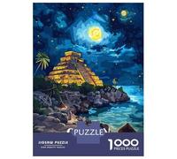 Jigsaw Puzzle 1000 Piece for Adults Cancun Mexico Night Landscape Illustration Adult Jigsaw Relaxing Games Hand Speed Race Unique Birthday And Gifts 70x50cm/1000pcs