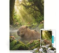 Jigsaw Puzzle 1000 Piece for Adults Capybara in Enchanted Forest, Impossible Game, Parent-child Interaction, for Birthday, Chrismas 38x26cm