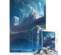 Jigsaw Puzzle 1000 Piece for Adults Castle Mythology Waterfall Home Decoration Toys Funny Gift Educational Games for Birthday, Chrismas Size 50x75cm