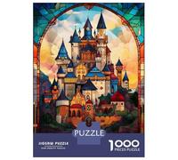 Jigsaw Puzzle 1000 Piece for Adults Castle Stained Glass Puzzles for Adults Family Game Birthday Present Deal As Gifts for The Whole Family 38x26cm/1000pcs