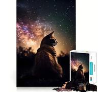 Jigsaw Puzzle 1000 Piece for Adults Cat Galaxy Nature Animal Sharp Cut Craft Focus Game Gift Idle Time Game Xmas Scene Art (50x75cm)
