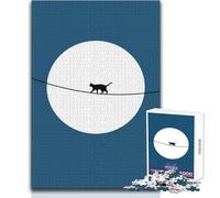 Jigsaw Puzzle 1000 Piece for Adults Cat on A Wire Educational Game Hand Speed Race Gift For Birthdays Size 38x26cm