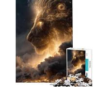 Jigsaw Puzzle 1000 Piece for Adults Celestial Lion Over Cityscape Educational Challenge Analysis And Logic Educational Toy for 14+ Puzzle Game Offered (50x75cm)