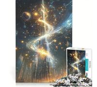 Jigsaw Puzzle 1000 Piece for Adults Celestial Spiral - Mystical Burj Khalifa Nightscape, Anti-Stress Toys, Birthday Present, Unique Birthday And Gifts 50x75cm