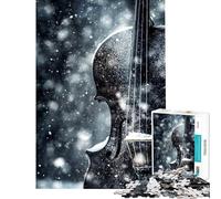 Jigsaw Puzzle 1000 Piece for Adults Cello in The Snow Adult Puzzles Brain Teaser Game Improve Memory for Birthday, Chrismas (Size 38x26cm)