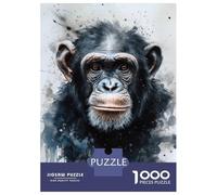 Jigsaw Puzzle 1000 Piece for Adults Chimpanzee Ape Artistry Jigsaw Puzzle Fun Games A Work of Art Deal As Gifts for The Whole Family 38x26cm/1000pcs
