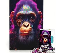 Jigsaw Puzzle 1000 Piece for Adults Chimpanzee in Borderlands, Practical Game, Difficult And Challenge, Suitable for Desktop Decoration 38x52cm