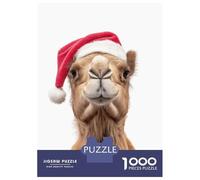 Jigsaw Puzzle 1000 Piece for Adults Christmas Camel with Santa Hat Jigsaw Puzzle Fun Games A Work of Art Deal As Gifts for The Whole Family 70x50cm/1000pcs