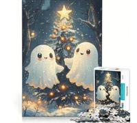 Jigsaw Puzzle 1000 Piece for Adults Christmas Ghosts, Practical Game, Difficult And Challenge, Suitable for Desktop Decoration 38x26cm