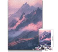 Jigsaw Puzzle 1000 Piece for Adults Cloudy Mountain Peaks Educational Game Hand Speed Race Gift For Birthdays Size 38x26cm