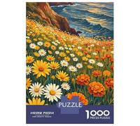 Jigsaw Puzzle 1000 Piece for Adults Coastal Wildflower Meadow Puzzle for Adults Family Game Precision Cutting for Birthday, Chrismas 52x38cm/1000pcs