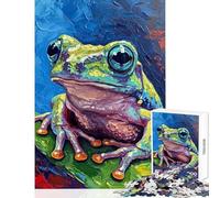 Jigsaw Puzzle 1000 Piece for Adults Colorful Frog Painting Educational Game Wall Art Toy Wall Decor Artists' Collection, Fine Arts (38x52cm)