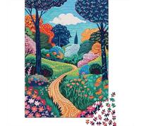 Jigsaw Puzzle 1000 Piece for Adults Colorful Garden Pathway Jigsaw Toy Wall Decor Analysis And Logic Deal As Gifts for The Whole Family 38x26cm/1000pcs