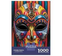 Jigsaw Puzzle 1000 Piece for Adults Colorful Mexican Mask Art Print Adult Jigsaw Puzzle Brain Teaser Game Hand Speed Race Stress Reduction Gifts 52x38cm/1000pcs