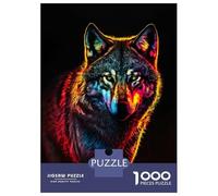 Jigsaw Puzzle 1000 Piece for Adults Colorful Wolf Adult Jigsaw Hands-on Game Staycation Kill Time Stress Reduction Gifts 38x26cm/1000pcs