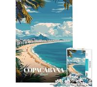 Jigsaw Puzzle 1000 Piece for Adults Copacabana Beach, Brazil for Birthday, Chrismas Hand Speed Race Brain Teaser Game for Age 14+ Game (38x52cm)