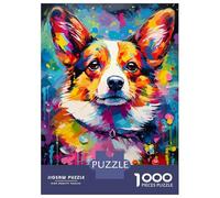 Jigsaw Puzzle 1000 Piece for Adults Corgi Painting Jigsaws for Adults Family Game Wall Decoration Deal As Gifts for The Whole Family 70x50cm/1000pcs