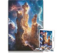 Jigsaw Puzzle 1000 Piece for Adults Cosmic Majesty︰ The Pillars of Creation Reimagined Home Art Decor Practical Game for And 14 Years And over (size 50x75cm)