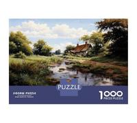 Jigsaw Puzzle 1000 Piece for Adults Cottage by The River-4 Jigsaw for Adults Fun Games Analysis And Logic Deal As Gifts for The Whole Family 70x50cm/1000pcs