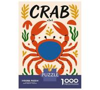 Jigsaw Puzzle 1000 Piece for Adults Crab Club Graphic Art Print Jigsaw Puzzle Fun Games A Work of Art Deal As Gifts for The Whole Family 38x26cm/1000pcs