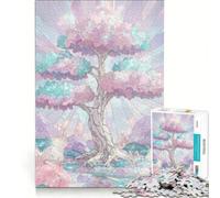 Jigsaw Puzzle 1000 Piece for Adults Crystal Tree Pastel Dream, Impossible Game, Analysis And Logic, Enhance Love between Couples 38x52cm