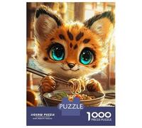 Jigsaw Puzzle 1000 Piece for Adults Cute Cat Eating Ramen Puzzles for Adults Family Game Birthday Present Deal As Gifts for The Whole Family 38x26cm/1000pcs