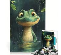 Jigsaw Puzzle 1000 Piece for Adults Cute Frog in The Rain, Impossible Game, Analysis And Logic, Enhance Love between Couples 38x26cm