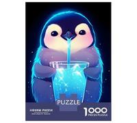 Jigsaw Puzzle 1000 Piece for Adults Cute Penguin Drinking Puzzles for Adults Family Game Birthday Present Deal As Gifts for The Whole Family 38x26cm/1000pcs