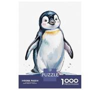 Jigsaw Puzzle 1000 Piece for Adults Cute Penguin Watercolor Illustration Jigsaw Puzzle Fun Games A Work of Art Deal As Gifts for The Whole Family 70x50cm/1000pcs