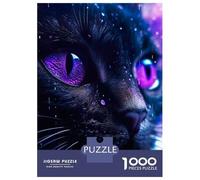 Jigsaw Puzzle 1000 Piece for Adults Cute Purple Cat Adult Jigsaw Hands-on Game Staycation Kill Time Stress Reduction Gifts 70x50cm/1000pcs