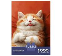Jigsaw Puzzle 1000 Piece for Adults Cute Sleeping Tabby Kitten Puzzles for Adults Family Game Birthday Present Deal As Gifts for The Whole Family 70x50cm/1000pcs