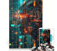 Jigsaw Puzzle 1000 Piece for Adults Cybernetic Head, Impossible Game, Analysis And Logic, Enhance Love between Couples 50x75cm