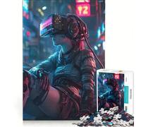 Jigsaw Puzzle 1000 Piece for Adults Cyberpunk Dystopia, Impossible Game, Analysis And Logic, Enhance Love between Couples 38x52cm