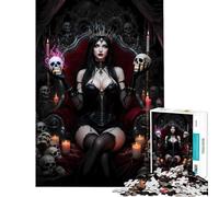 Jigsaw Puzzle 1000 Piece for Adults Dark Queen with Skulls︰ Queen of The Underworld Challenging To Complete Pattern Assembly Home Decoration Toys for And from 14 Years And over (50X75CM)