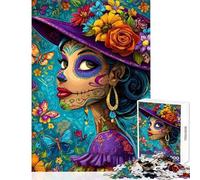 Jigsaw Puzzle 1000 Piece for Adults Day of The Dead Woman Portrait Impossible Game Learning Educational DIY Toys Artists' Collection, Fine Arts (50X75cm)