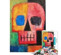 Jigsaw Puzzle 1000 Piece for Adults De Stijl Skull Puzzle for Adults Fun Games Difficult Hard Unique Birthday And Gifts (Size 50x75cm)