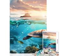 Jigsaw Puzzle 1000 Piece for Adults Diving with Sunrays Anti-Stress Toys Gift For Birthdays for Educational Game with Matching Poster And Trivia Sheet Size 38x52cm