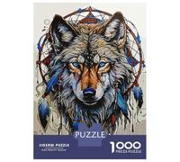 Jigsaw Puzzle 1000 Piece for Adults Dream Catcher Wolf Puzzles for Adults Family Game Birthday Present Deal As Gifts for The Whole Family 70x50cm/1000pcs