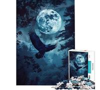 Jigsaw Puzzle 1000 Piece for Adults Eagle in The Night for Birthday, Chrismas Hand Speed Race Brain Teaser Game for Age 14+ Game (50x75cm)