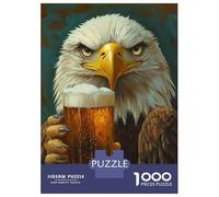 Jigsaw Puzzle 1000 Piece for Adults Eagle with Beer Adult Jigsaw Hands-on Game Staycation Kill Time Stress Reduction Gifts 52x38cm/1000pcs