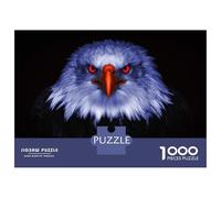 Jigsaw Puzzle 1000 Piece for Adults Eagle with Red Eyes on Black Puzzles for Adults Family Game Birthday Present Deal As Gifts for The Whole Family 52x38cm/1000pcs